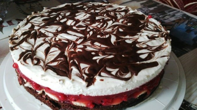 Frischer Johannisbeerkuchen mit Biskuitkuchen