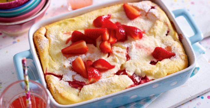 Quark Grieß Auflauf mit Erdbeeren Quark Grieß Auflauf mit Erdbeeren