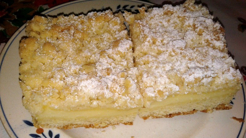 Streuselkuchen Mit Pudding Blech Mürbeteig