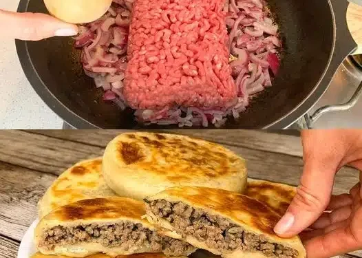 Hammermässig lecker und einfach zubereitet! Fladen gefüllt mit Hackfleisch richtig zum Sattessen !