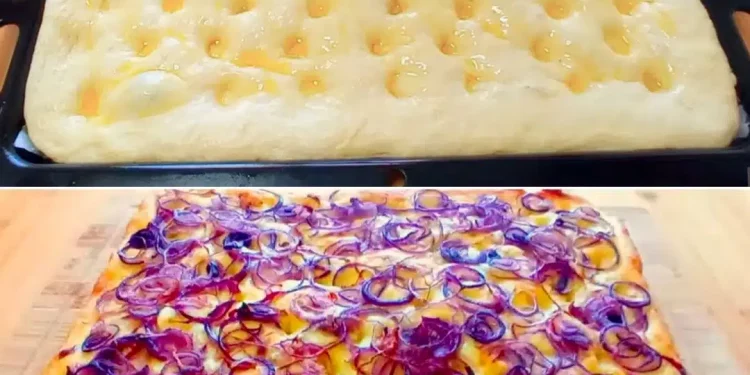 Zwiebel-Focaccia: das Rezept ohne Kneten für noch mehr Geschmack