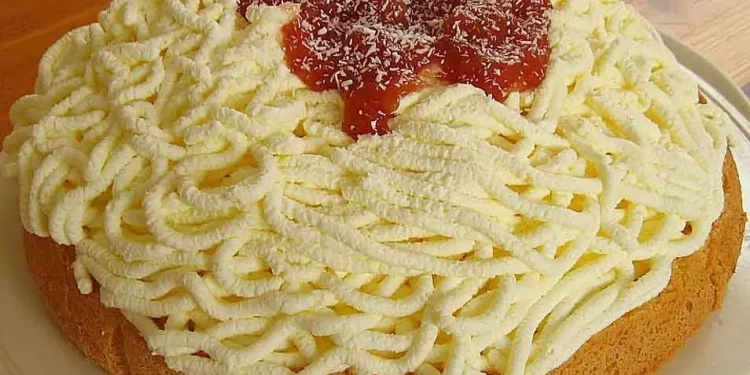 Dieser Spaghettikuchen hat zweifellos Suchtpotenzial, ein absoluter Hingucker!