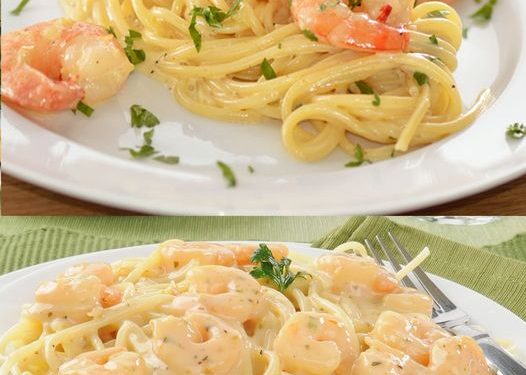 Spaghetti mit scharfer Garnelen – Sahne – Soße