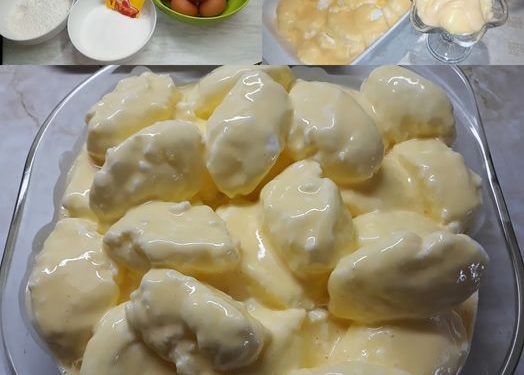 Schneenockerl in Vanillesauce