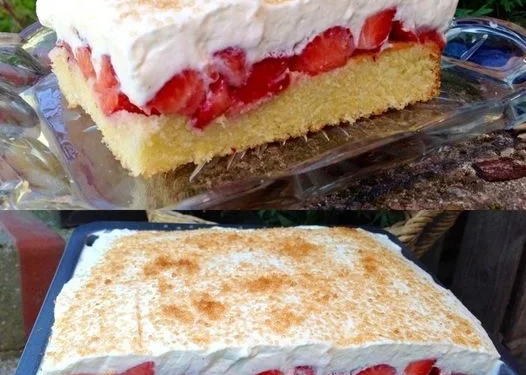 Erdbeer Fanta Kuchen mit 150g Mehl und in 10 Minuten zubereitet