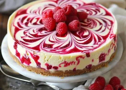 Himbeerwirbel-Käsekuchen