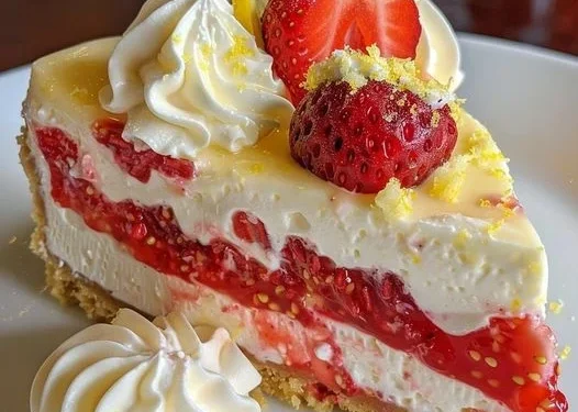 Erdbeer -Zitronenkäsekuchen! Das perfekte erfrischende Dessert