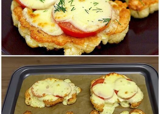 Gebackener Blumenkohl mit Tomaten und 200 g Mozzarella - Schnelle Rezept