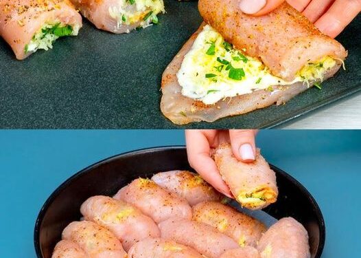 Hähnchen Käse Röllchen