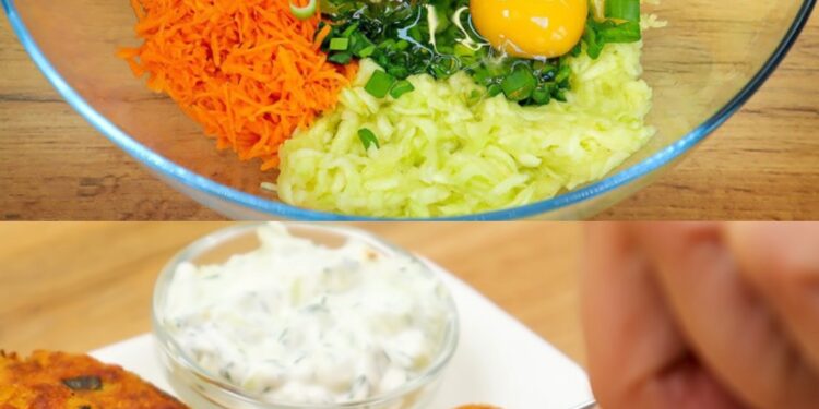 Zucchini-Frikadellen mit cremiger Knoblauchsauce