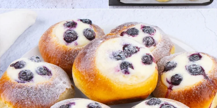 Blaubeer-Käse-Brioche-Rollen: fluffig und lecker!