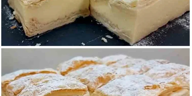 Entdecken Sie das Rezept für einen unwiderstehlichen Kuchen mit Blätterteig und Vanillecreme