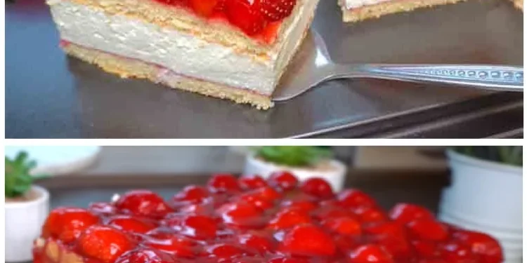 Erdbeer Schlagsahne- und Mascarpone-Kuchen