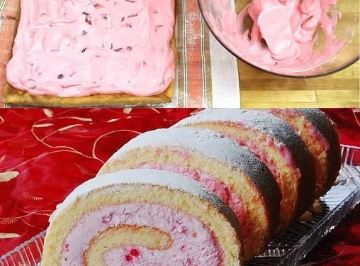 Das beste Roulade Rezept , Herrliche Biskuitroulade mit Erdbeeren!