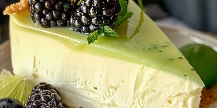 Erfrischender Limetten-Mousse-Käsekuchen mit Limettenglasur