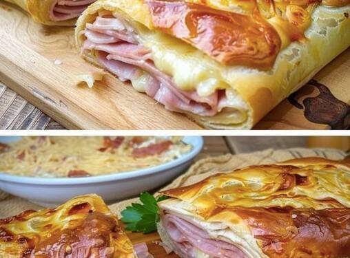 Blätterteig Strudel mit Schinken und Käse: Ein kulinarisches Vergnügen