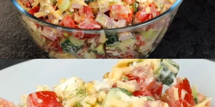 Salat aus frischem Gemüse und herzhaften Zutaten: Eine köstliche und sättigende Mahlzeit