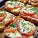 Heute Abend vor dem Abendessen Tomaten Mozzarella Toast im Ofen gebacken