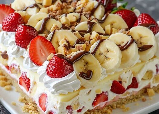 Bananensplit Torte ohne backen mit 500g Frischkase