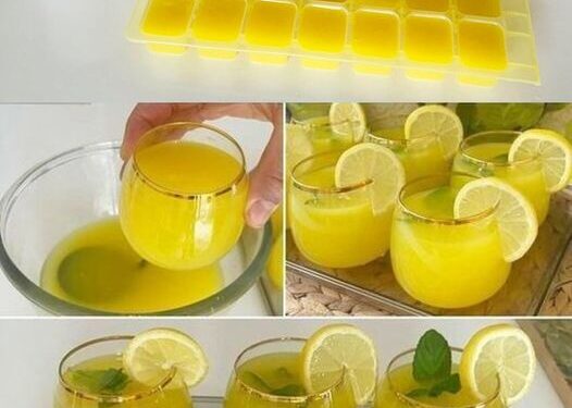 Zuckerfreie Limonade mit Zitrone Eiswürfel