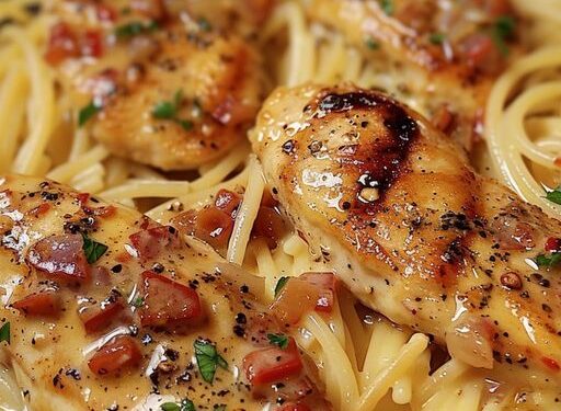 Cremige italienische Hähnchenpasta