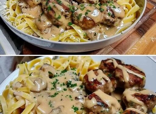 Pasta mit Pilzsauce und Fleischbällchen – einfach perfekt