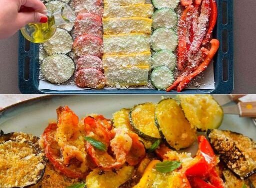 Schneiden Sie das Gemüse, legen Sie es auf das Backblech, in 30 Minuten fertig