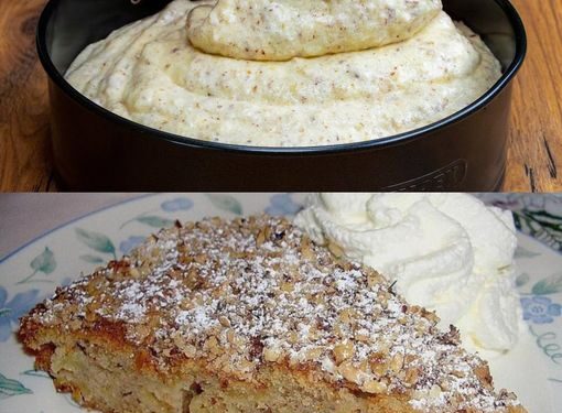 Apfel Zimtkuchen mit 150 g Nüssen in wenigen Minuten gemacht