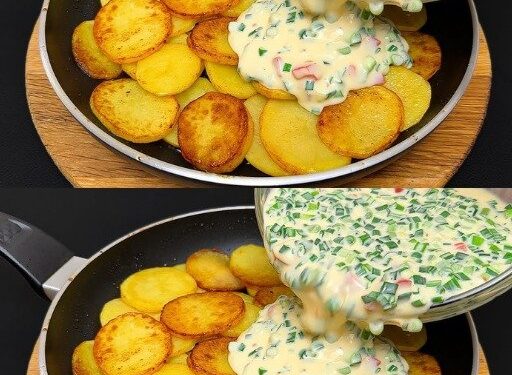 Kartoffelrezept zum Abendessen mit 200 g Sauerrahm