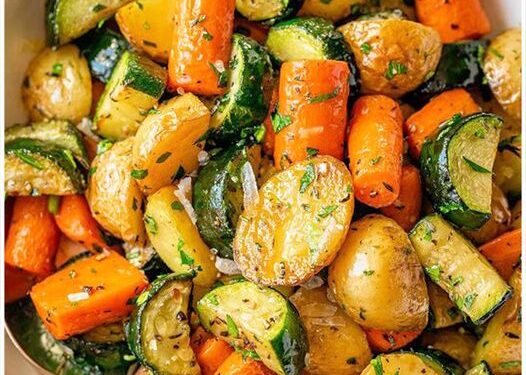 Kartoffel Zucchini Karotten Pfanne in 15 Minuten