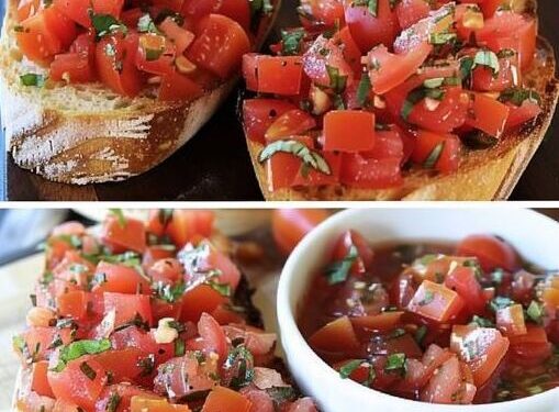 Bruschetta mit Tomaten und Knoblauch 10 Minuten Backzeit