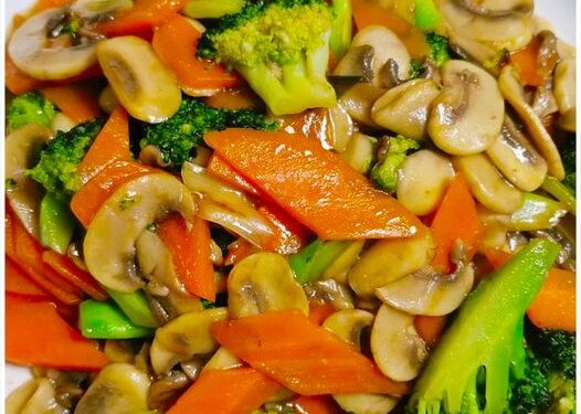 Gebackene Champignons mit Gemuse und 20 g Eiweiß