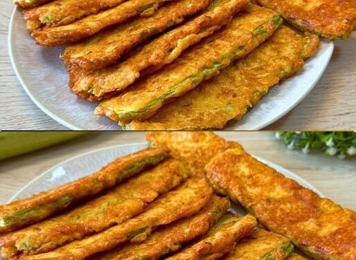 Panierte Zucchini Scheiben mit Parmesan für jeden Tag 10 Minuten