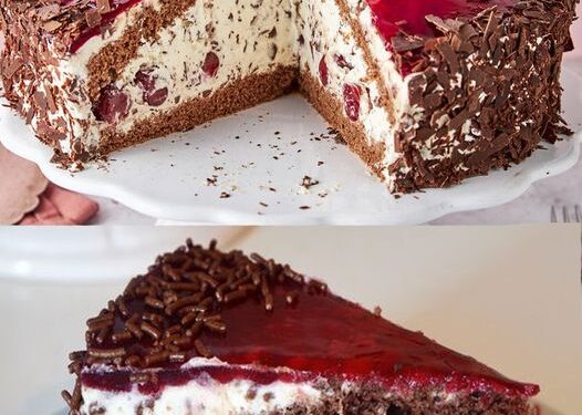 Stracciatella Kirsch Torte mit 1 Glas Kirschen ein Traum