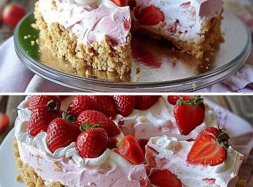 Erdbeerkuchen ohne Backen mit 350 g Mascarpone und Keksbboden