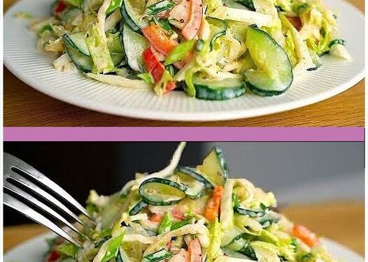 Gurkensalat mit Chinakohl zum Abnehmen in 5 Minuten