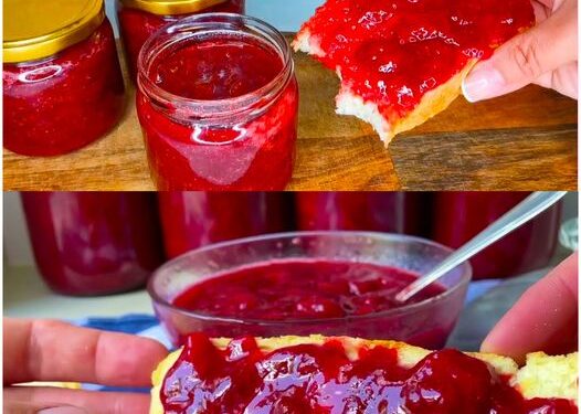 Erdbeermarmelade mit 1,5 Kg Erdeeren mindestens 1 Jahr haltbar!