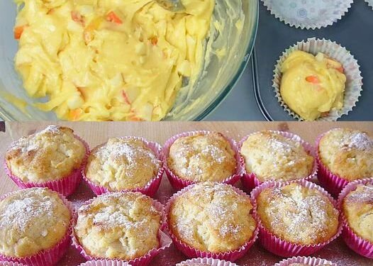 Apfelmuffins mit 250 g Quark die auf der Zunge zergehen!