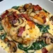 Spinat Hähnchen in leckere Champignons Knoblauchsauce