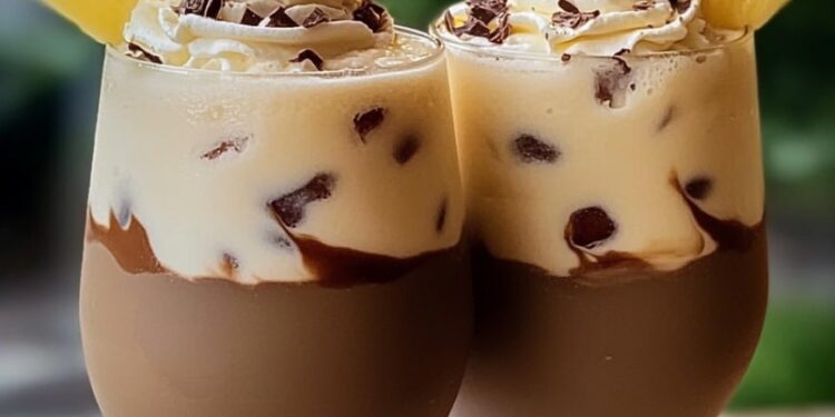Schokoladen-Piña-Colada mit Kahlua-Creme-Zuckerguss