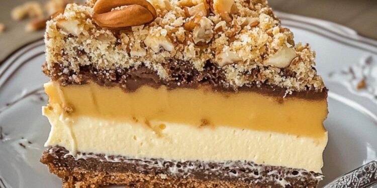 Haselnuss-Torte mit Vanillecreme