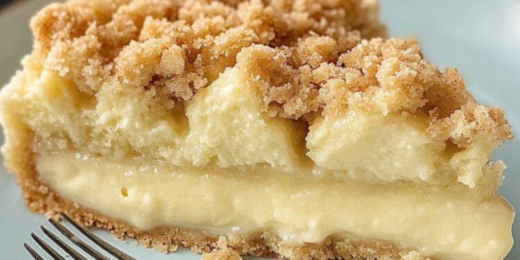 Apfel-Pudding-Kuchen mit Streuseln – Saftig & Knusprig