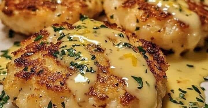 Cheddar-Krabbenkuchen mit Zitronenbutter-Topping