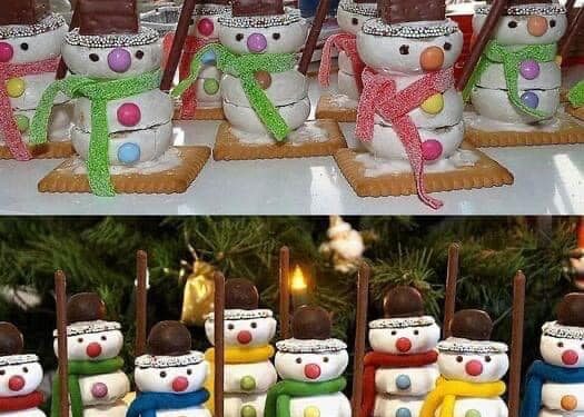 Sie brauchen 3 Kekse und Konfekt, Schneemänner Geniales Mitbringsel !