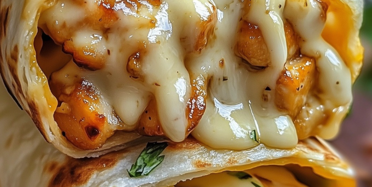 Knoblauch-Käse-Hähnchen-Wraps - Schnelle Rezept