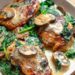 Hähnchen mit Spinat in cremiger Parmesan Soße