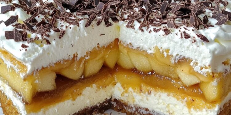 Schwedische Apfeltorte mit Vanillepudding