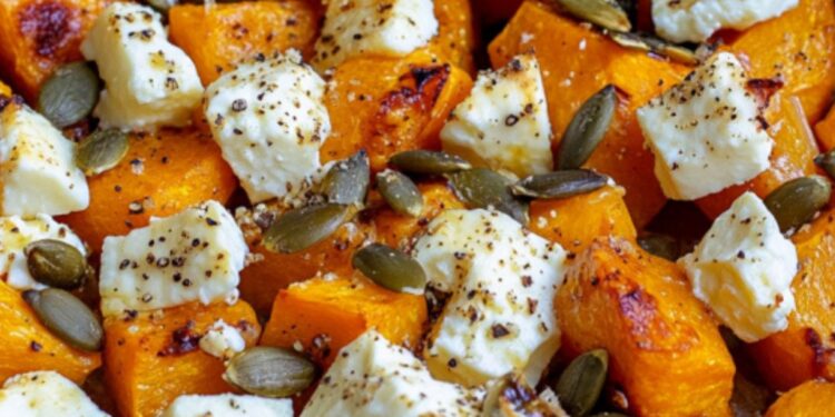 Gebackener Hokkaido mit Honig und Schafskäse – Herbstlicher Genuss aus dem Ofen