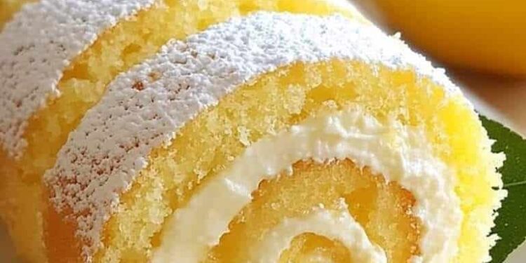 Saftiger Zitronencreme-Rollkuchen 💛🍋