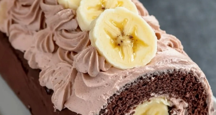 🥞 Schoko-Bananen-Biskuitrolle – Schokoladig, Fruchtig & Perfekt für jede Gelegenheit 🍌🍫
